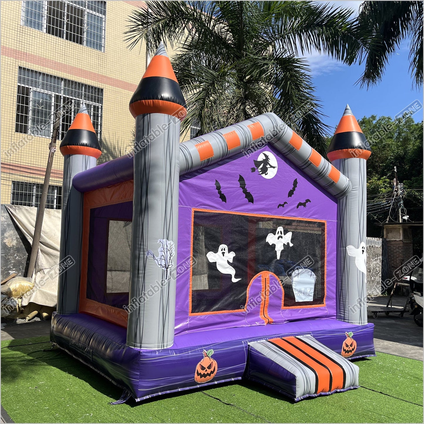 Halloween Pumpkin And Ghost Backyard Jumping Castle Childrens Soft Play Hire Inflatable Bounce House For Sale - Inflatable-Zone