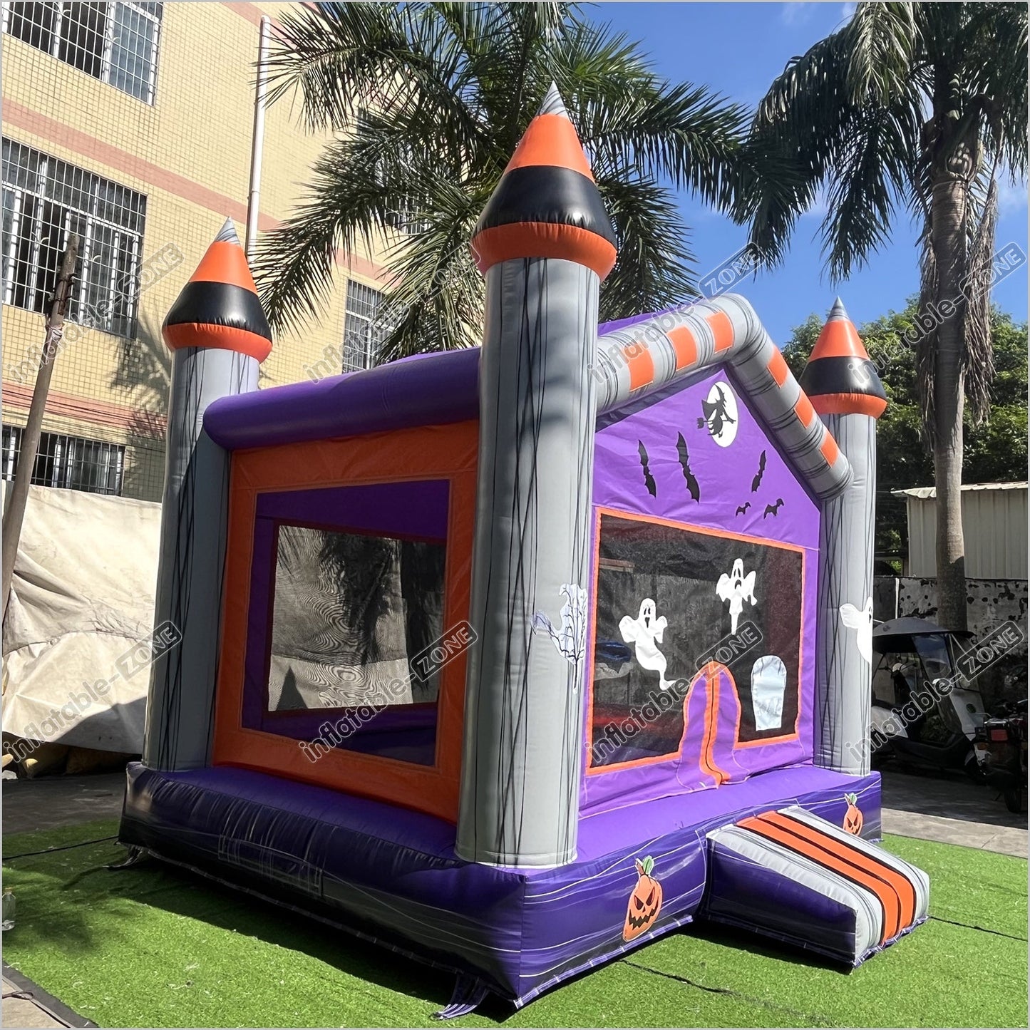 Halloween Pumpkin And Ghost Backyard Jumping Castle Childrens Soft Play Hire Inflatable Bounce House For Sale - Inflatable-Zone