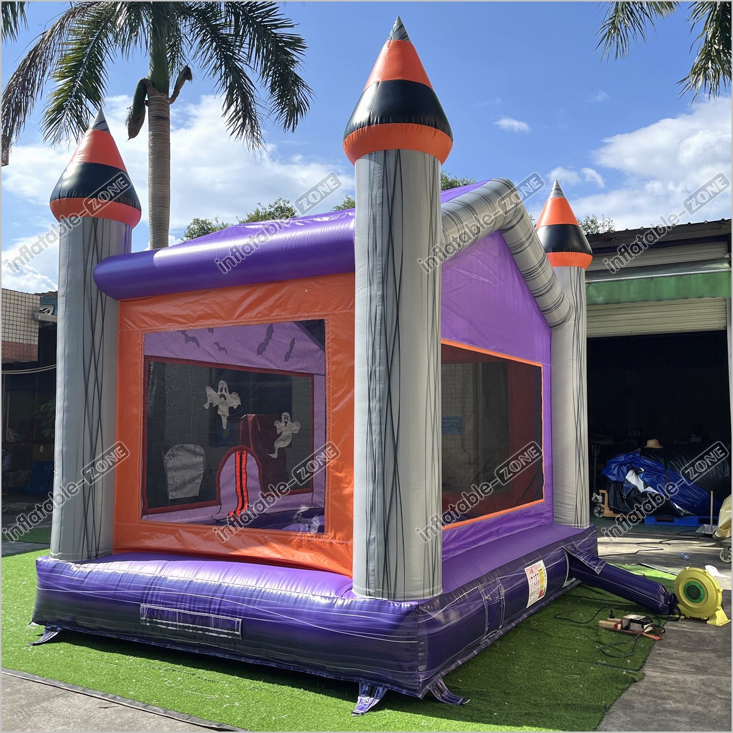 Halloween Pumpkin And Ghost Backyard Jumping Castle Childrens Soft Play Hire Inflatable Bounce House For Sale - Inflatable-Zone