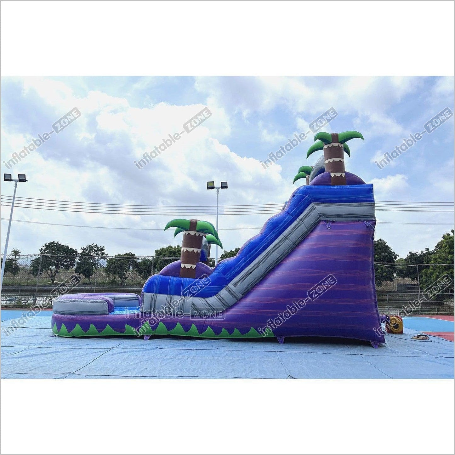 Best Outdoor Inflatable Water Slide Jumping Castle Pool Professional Water Slide With Palm Trees - Inflatable-Zone