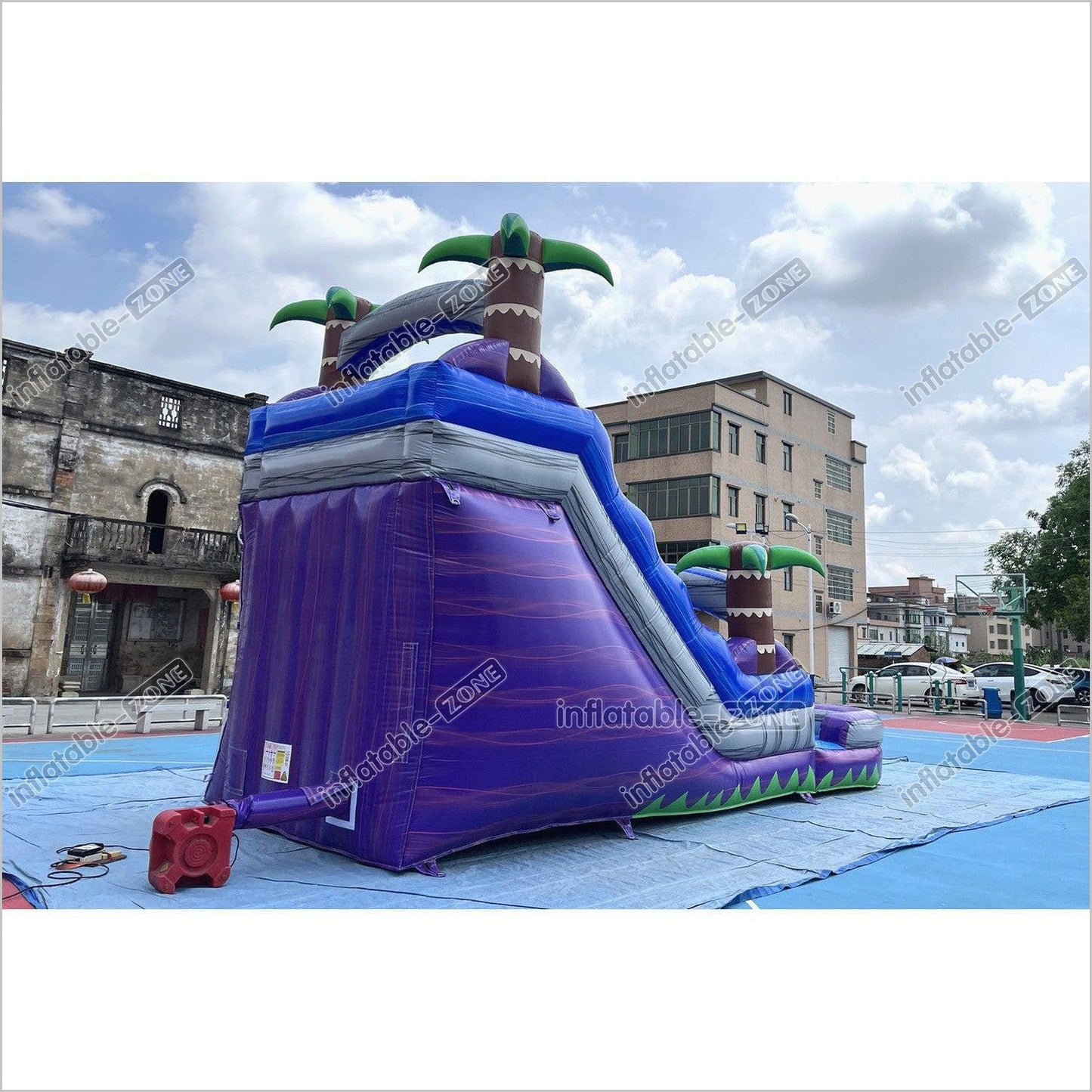Best Outdoor Inflatable Water Slide Jumping Castle Pool Professional Water Slide With Palm Trees - Inflatable-Zone