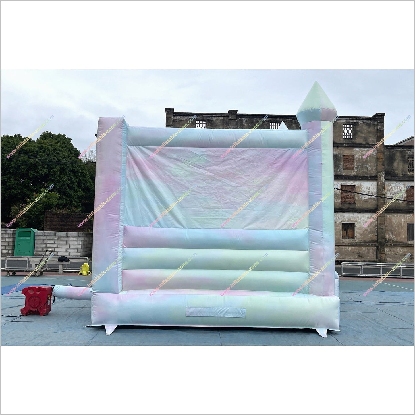 Best Tie Dye Combo Inflatable Big Slide Bounce House Outdoor Soft Play Equipment Bouncy Castle Slide For Sale