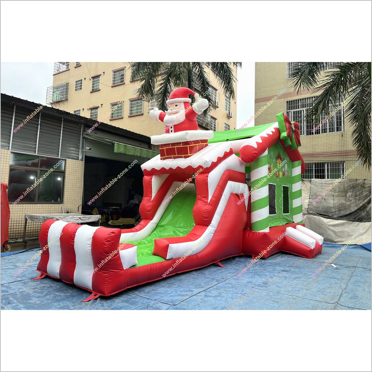 Outdoor Santa Claus Bounce House Slide Rentals Christmas Combo Inflatables Bouncy Castle And Slide For Sale - Inflatable-Zone