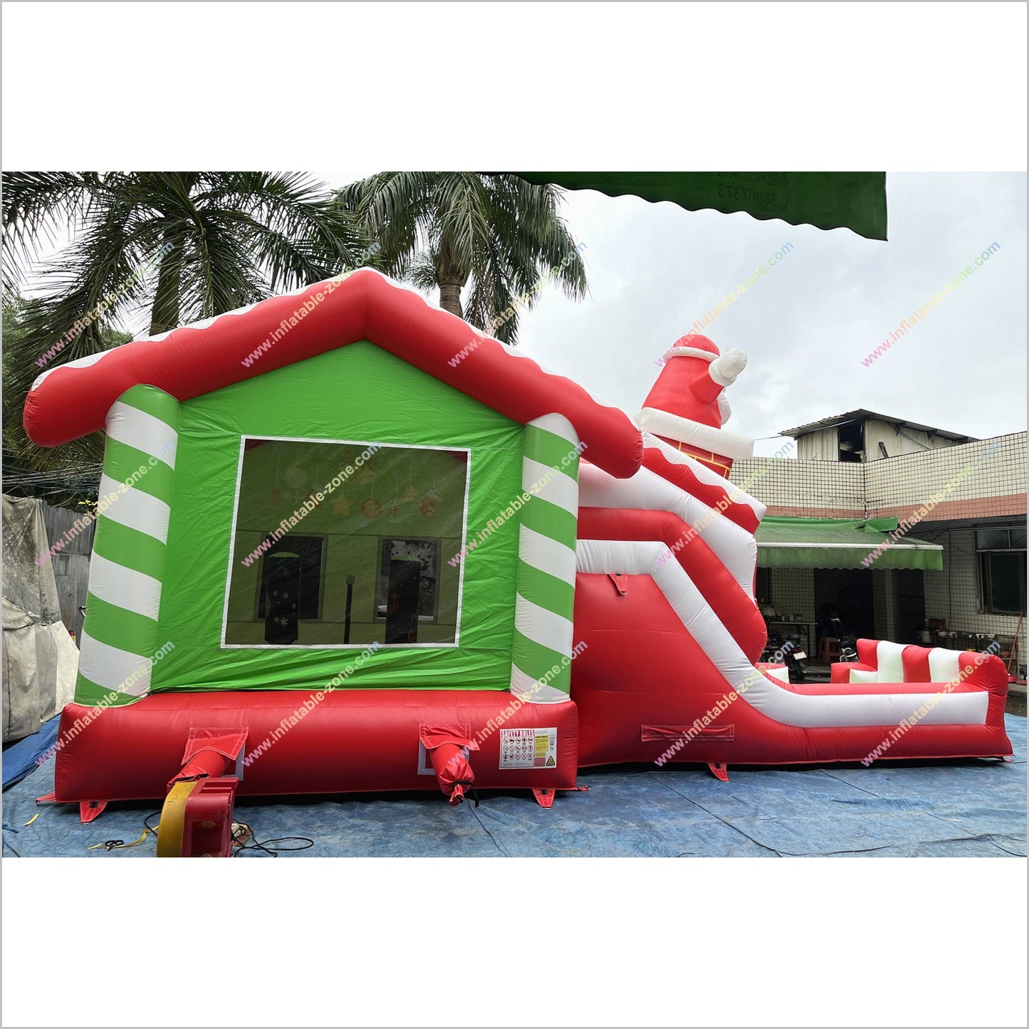 Outdoor Santa Claus Bounce House Slide Rentals Christmas Combo Inflatables Bouncy Castle And Slide For Sale - Inflatable-Zone