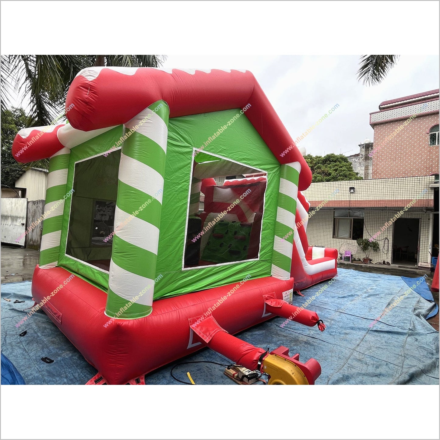 Outdoor Santa Claus Bounce House Slide Rentals Christmas Combo Inflatables Bouncy Castle And Slide For Sale - Inflatable-Zone