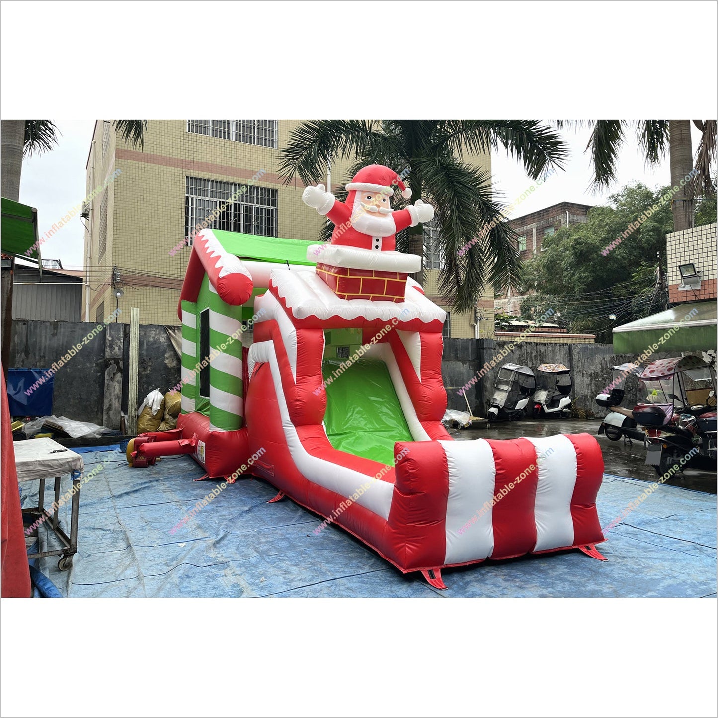 Outdoor Santa Claus Bounce House Slide Rentals Christmas Combo Inflatables Bouncy Castle And Slide For Sale - Inflatable-Zone