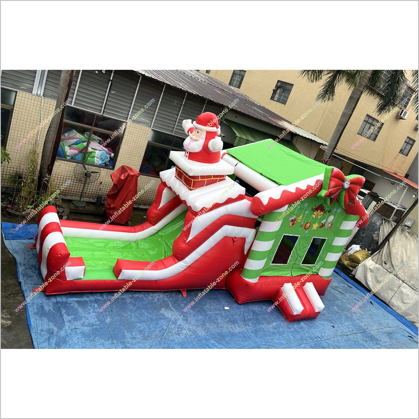 Outdoor Santa Claus Bounce House Slide Rentals Christmas Combo Inflatables Bouncy Castle And Slide For Sale - Inflatable-Zone
