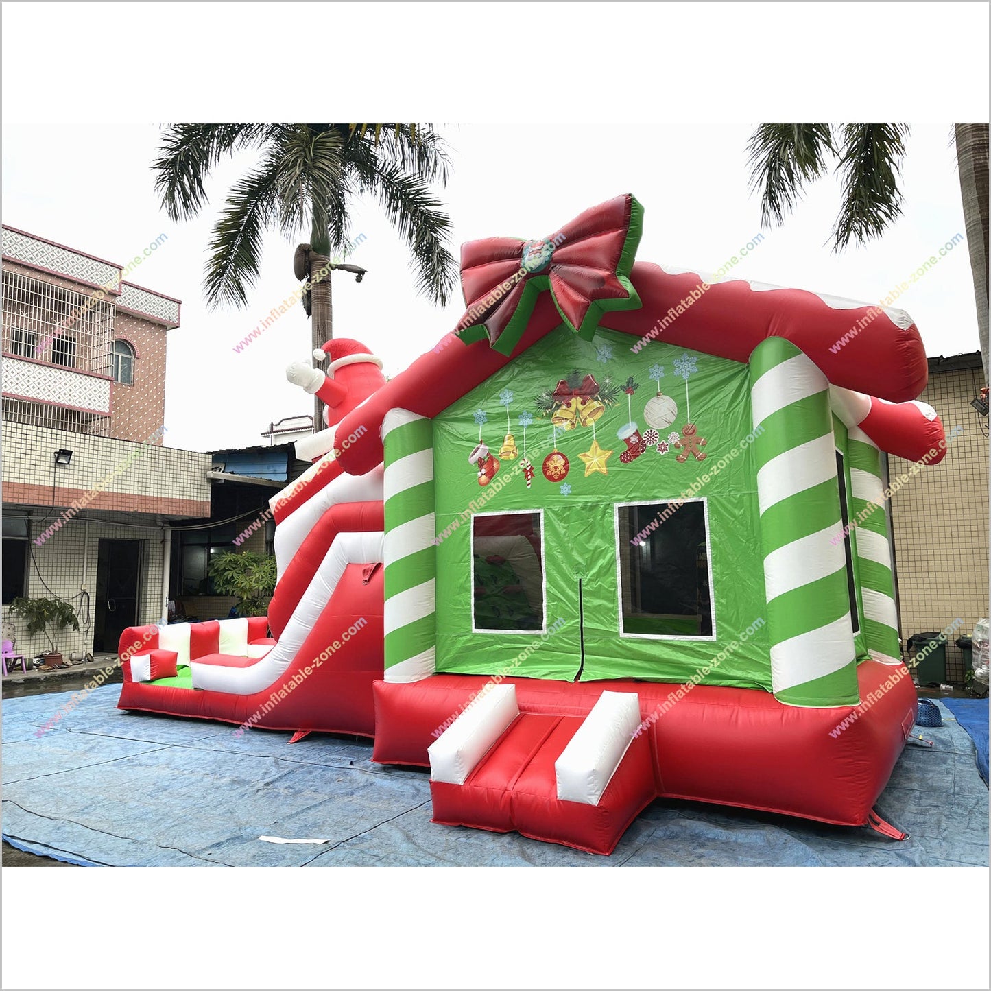 Outdoor Santa Claus Bounce House Slide Rentals Christmas Combo Inflatables Bouncy Castle And Slide For Sale - Inflatable-Zone