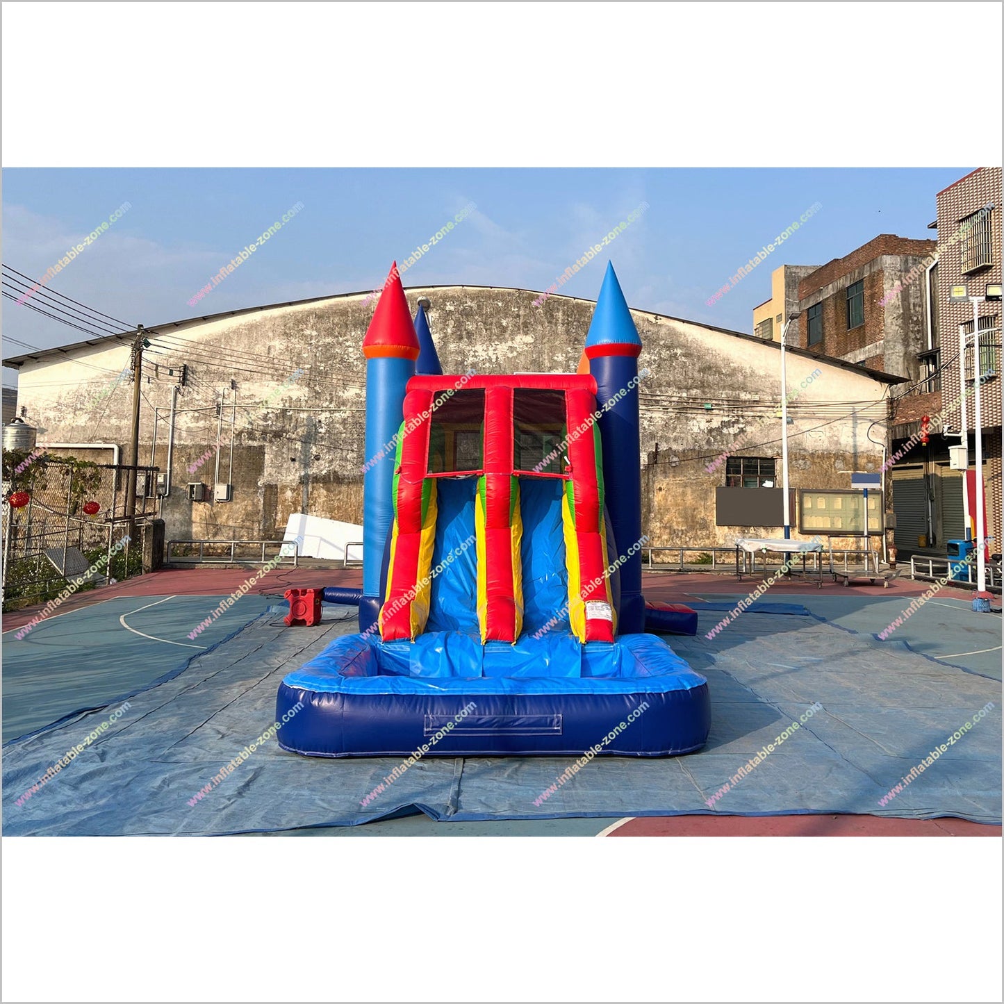 Jump Combo Waterslide Bouncy Castle Inflatable Water Playground Bounce House With Double Slide