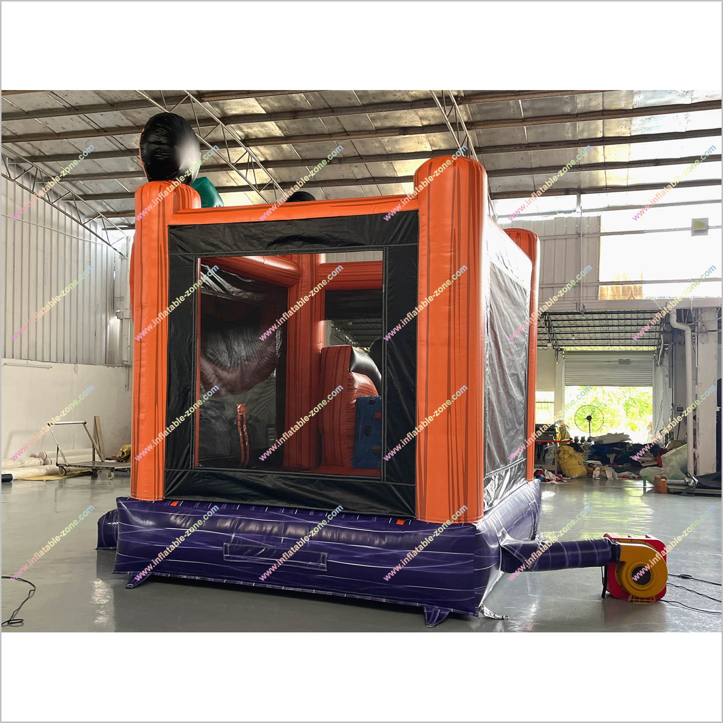 Halloween Themed Pumpkin Inflatable Jumping Castle Slide Combo Giant Inflatable Jack O Lantern Bounce House With Slide Indoor