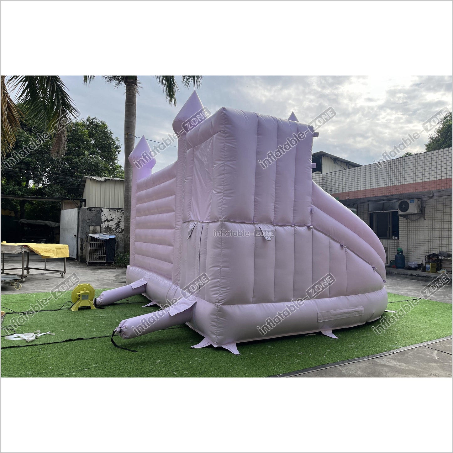 Light Purple Bounce House Wedding Jumping Castle Combo Slide Inflatable Bouncer Play Party - Inflatable-Zone
