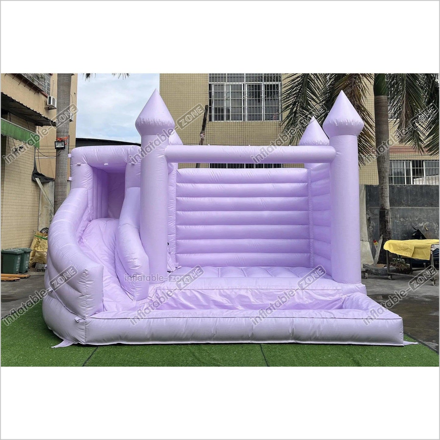 Pastel Purple Bouncy House With Slide Romantic Bounce House Castle - Inflatable-Zone