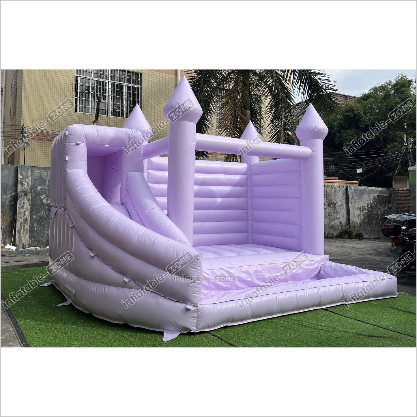 Light Purple Bounce House Wedding Jumping Castle Combo Slide Inflatable Bouncer Play Party - Inflatable-Zone