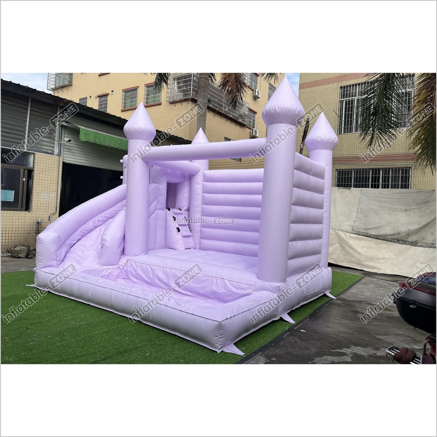 Light Purple Bounce House Wedding Jumping Castle Combo Slide Inflatable Bouncer Play Party - Inflatable-Zone
