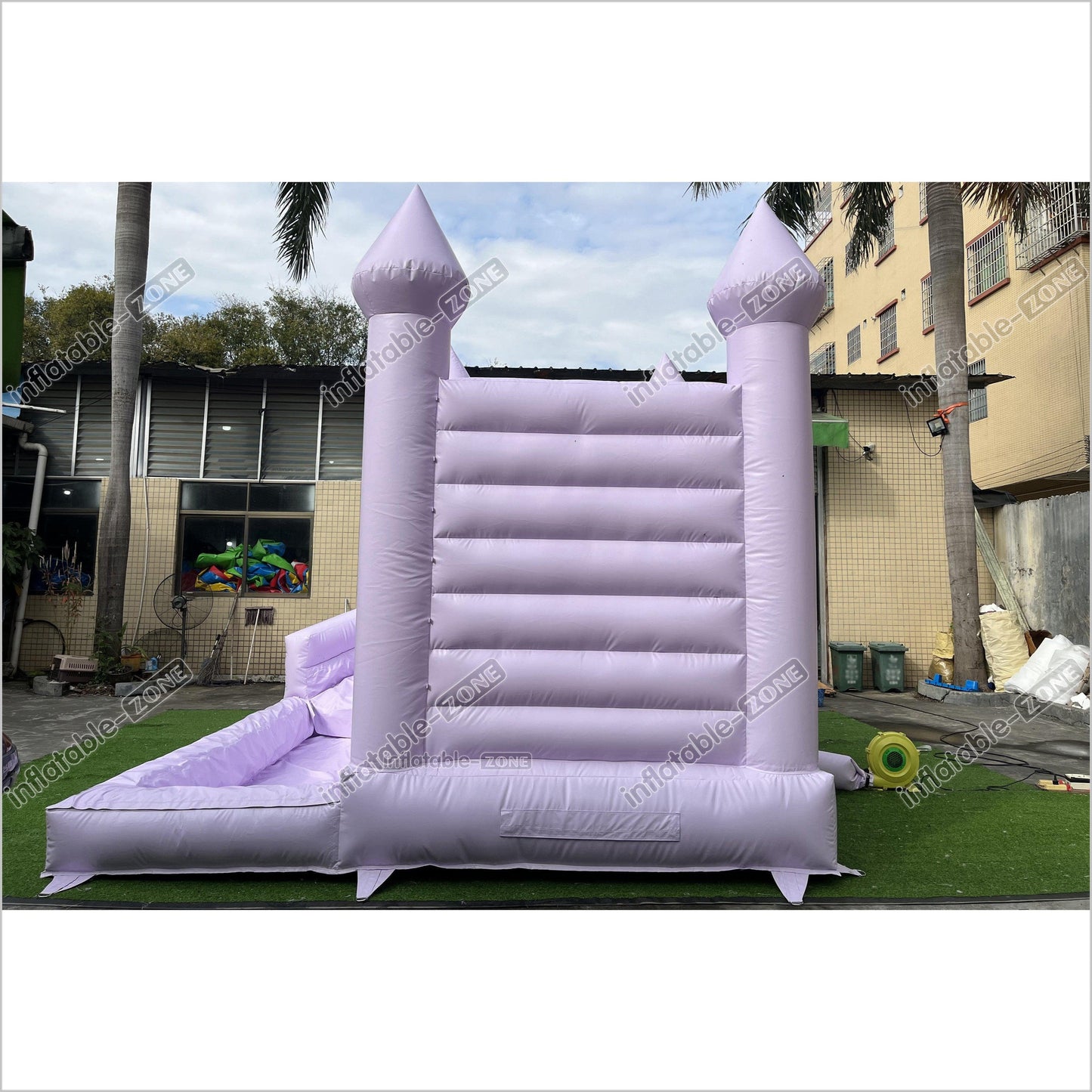 Light Purple Bounce House Wedding Jumping Castle Combo Slide Inflatable Bouncer Play Party - Inflatable-Zone