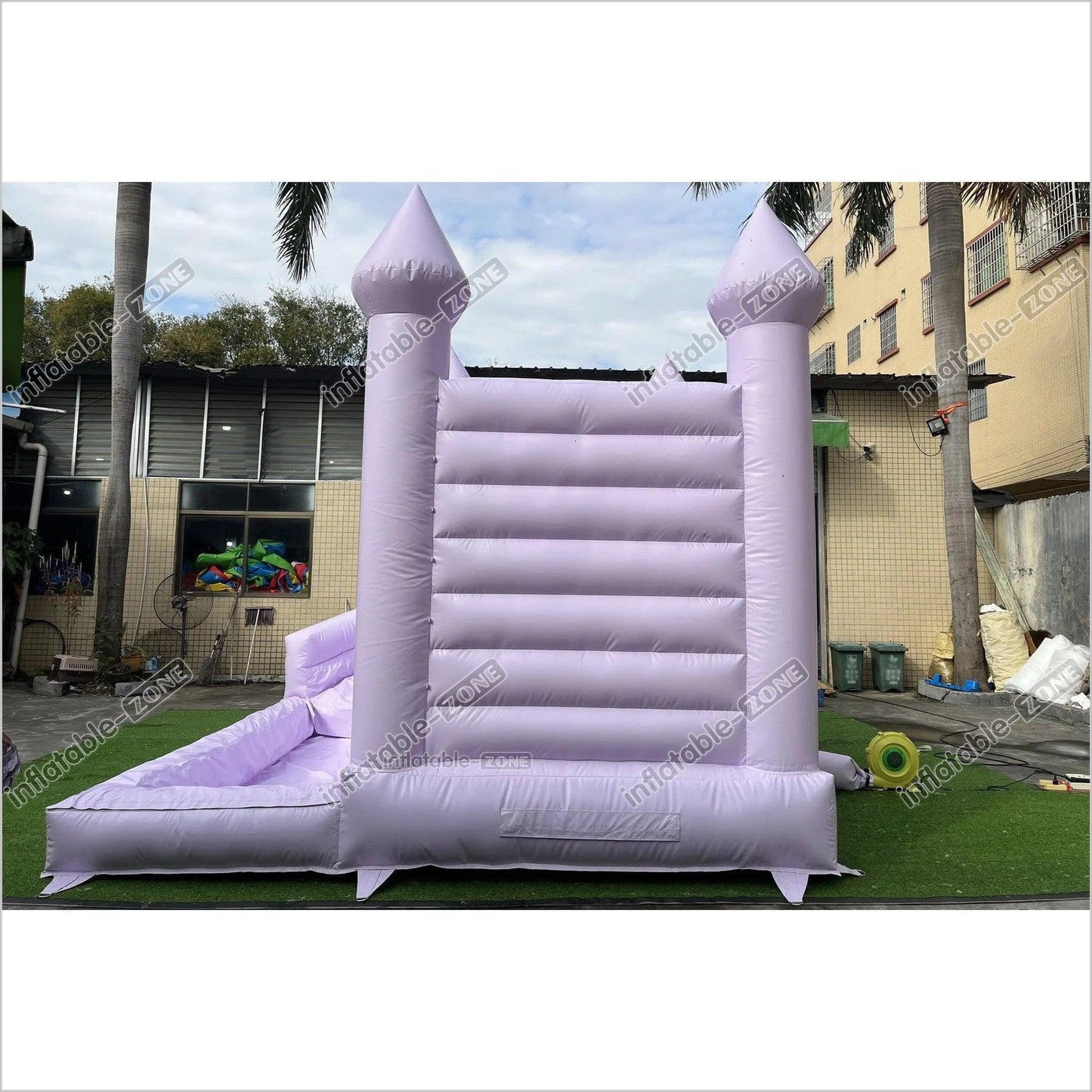 Pastel Purple Bouncy House With Slide Romantic Bounce House Castle - Inflatable-Zone