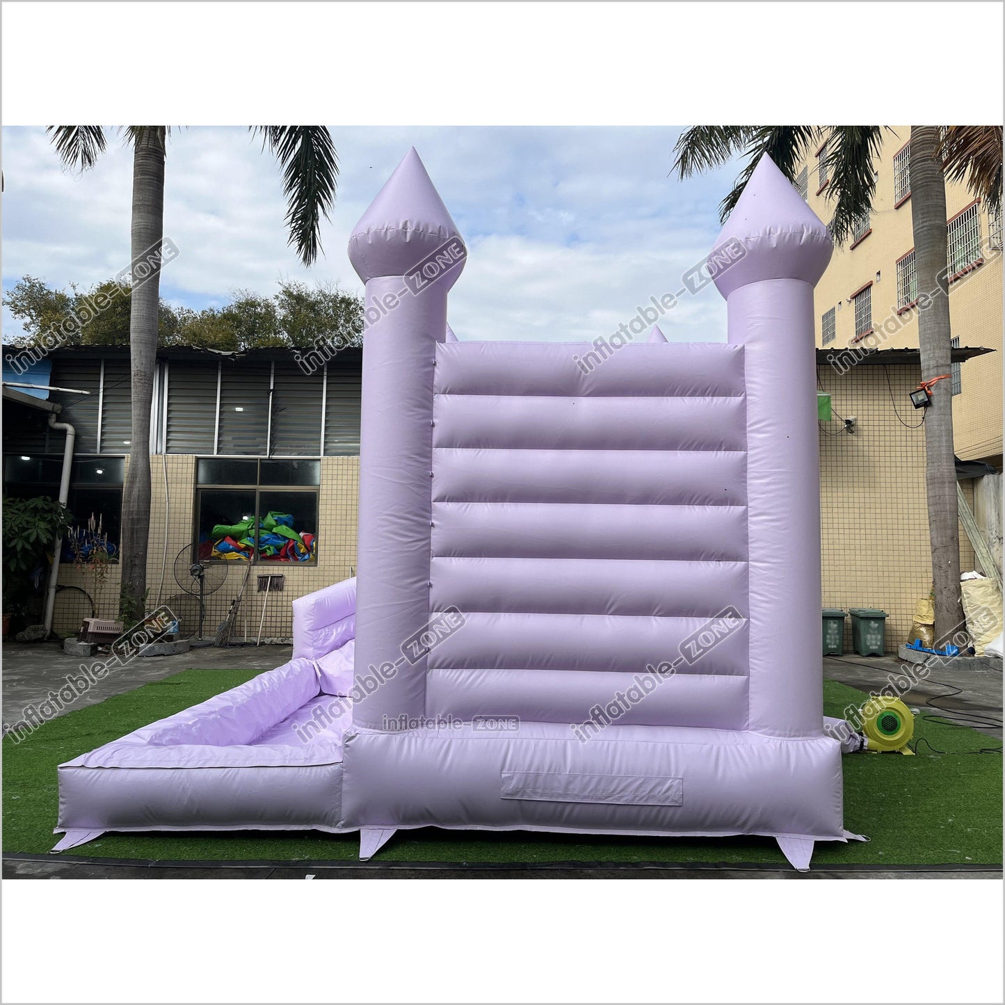 Light Purple Bounce House Wedding Jumping Castle Combo Slide Inflatable Bouncer Play Party - Inflatable-Zone