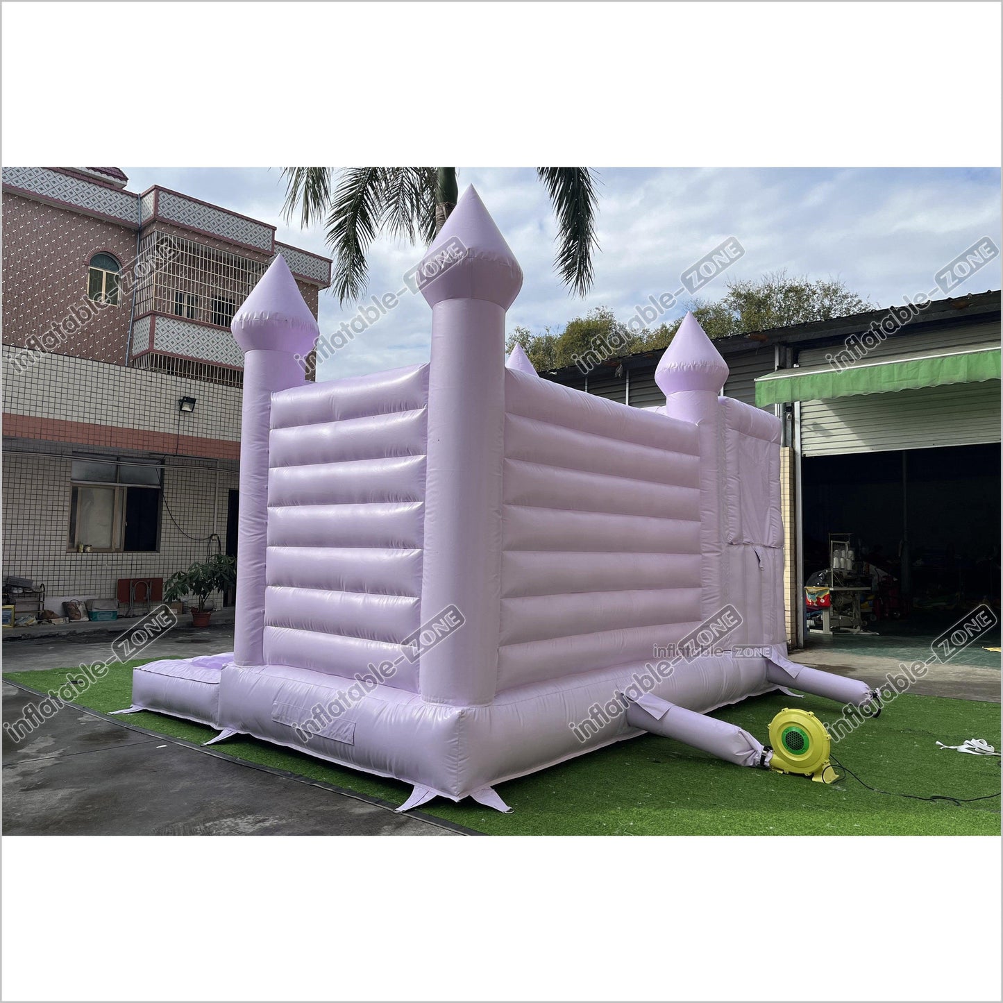 Light Purple Bounce House Wedding Jumping Castle Combo Slide Inflatable Bouncer Play Party - Inflatable-Zone