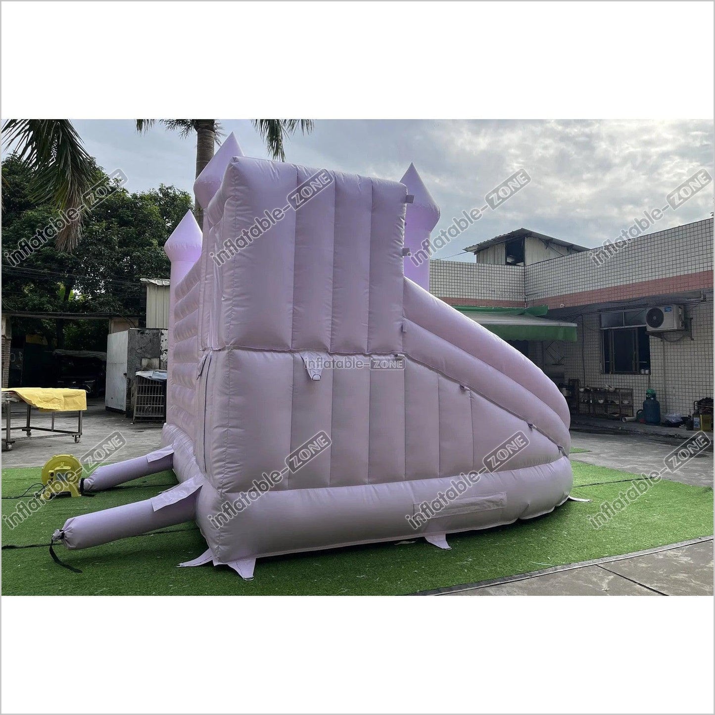 Pastel Purple Bouncy House With Slide Romantic Bounce House Castle - Inflatable-Zone