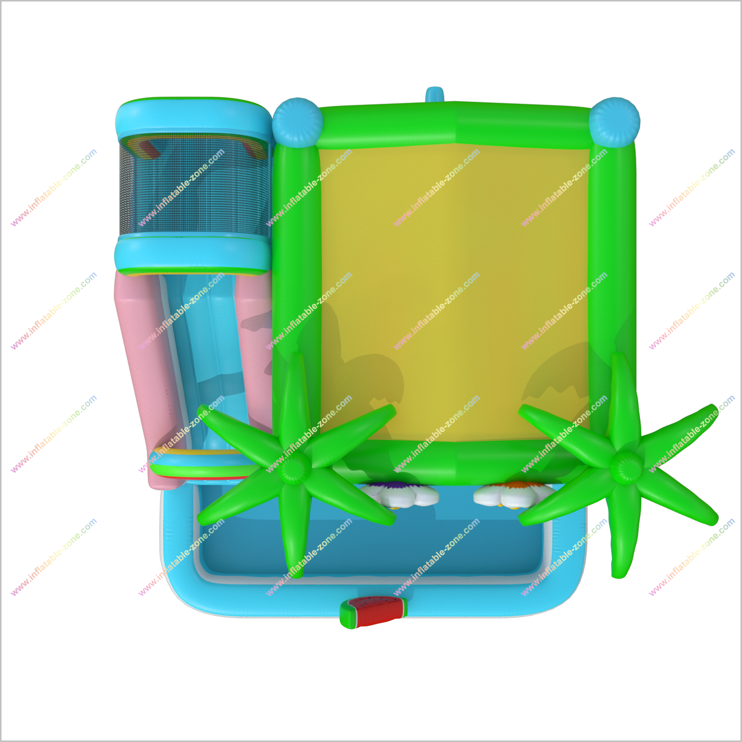 Bouncy Playground Jumping Castle Water Slide Hire Tropical Inflatables Bounce Houses And Waterslides Combo Beach - Inflatable-Zone