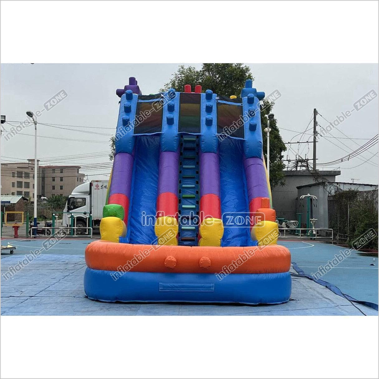 Commercial Building Block Giant Inflatable Water Slide With Inflatable Pool Playground Party For Kids And Adults - Inflatable-Zone