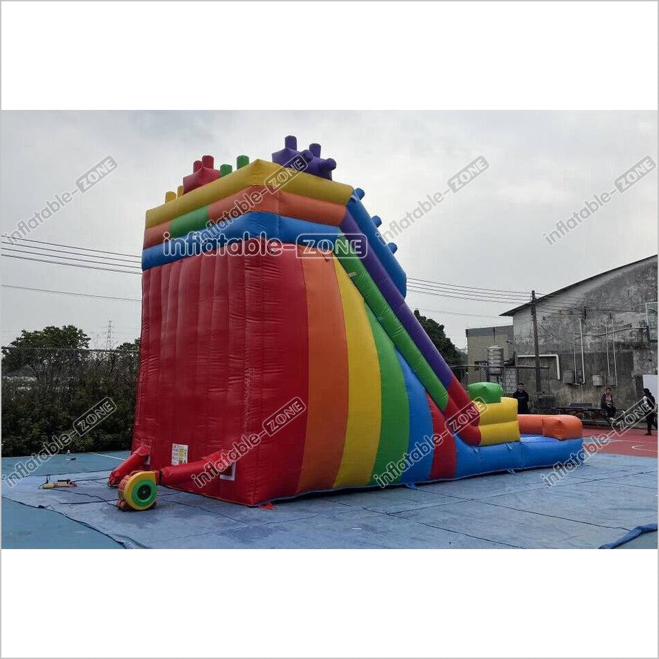 Commercial Building Block Giant Inflatable Water Slide With Inflatable Pool Playground Party For Kids And Adults - Inflatable-Zone