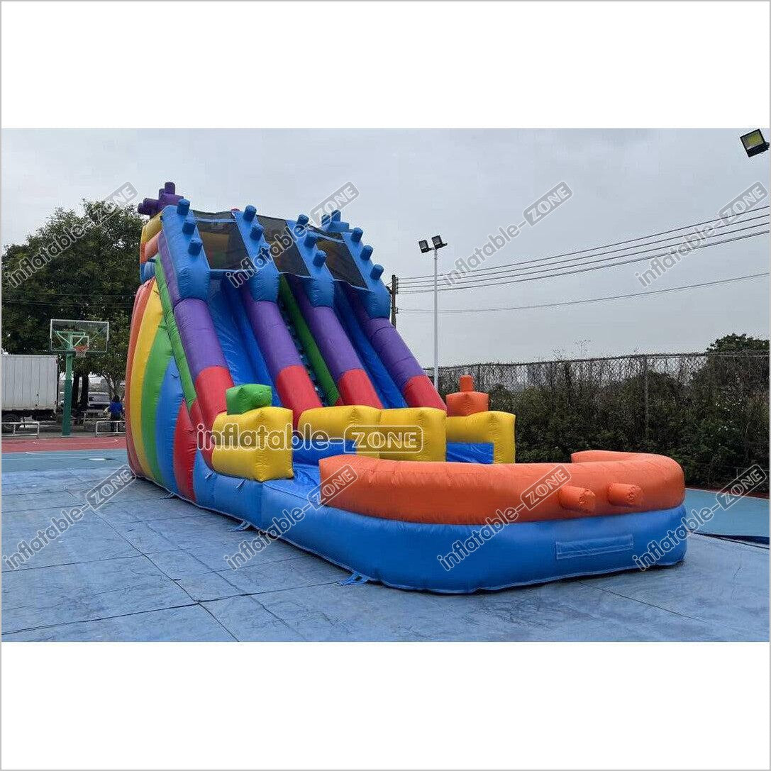 Commercial Building Block Giant Inflatable Water Slide With Inflatable Pool Playground Party For Kids And Adults - Inflatable-Zone