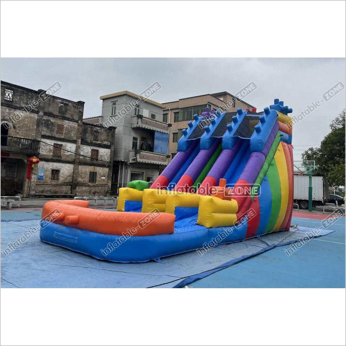 Commercial Building Block Giant Inflatable Water Slide With Inflatable Pool Playground Party For Kids And Adults - Inflatable-Zone