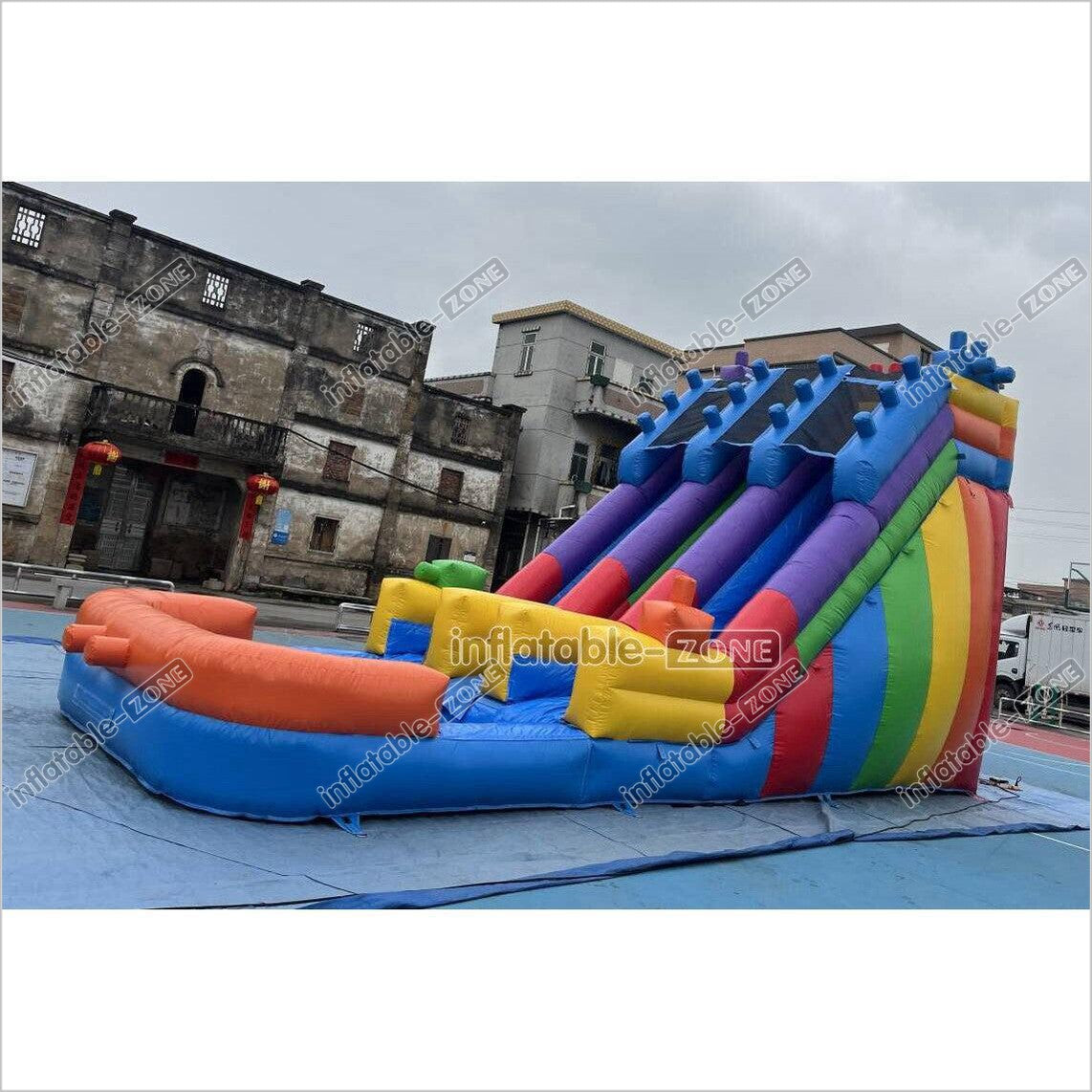 Commercial Building Block Giant Inflatable Water Slide With Inflatable Pool Playground Party For Kids And Adults - Inflatable-Zone