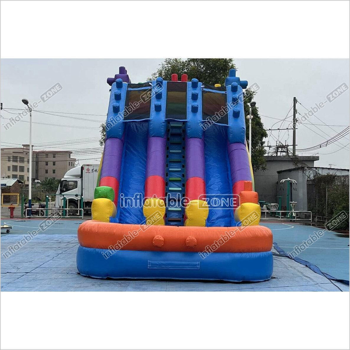Commercial Building Block Giant Inflatable Water Slide With Inflatable Pool Playground Party For Kids And Adults - Inflatable-Zone