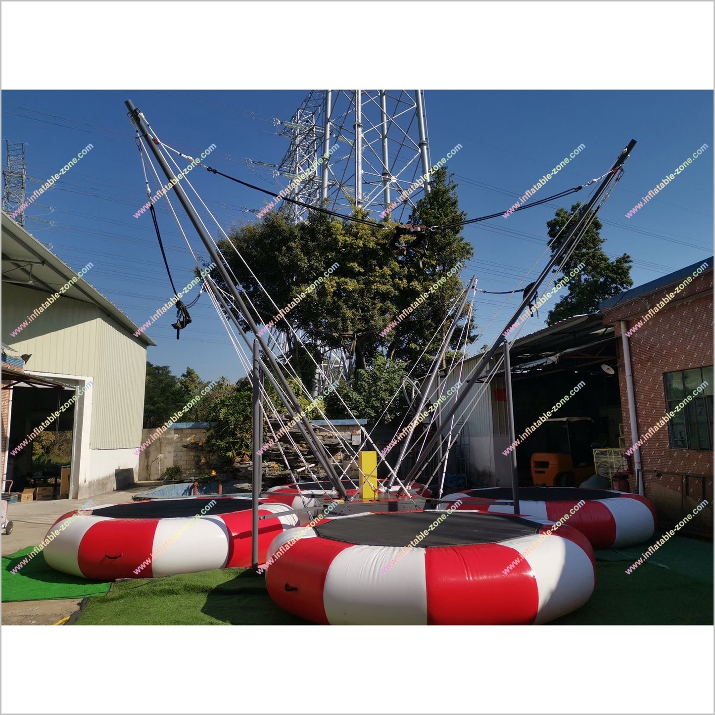 Bounce Trampoline Park Outdoor Bungee Jumping Near Me Inflatable Outdoor Game Bungee Trampoline For Rent