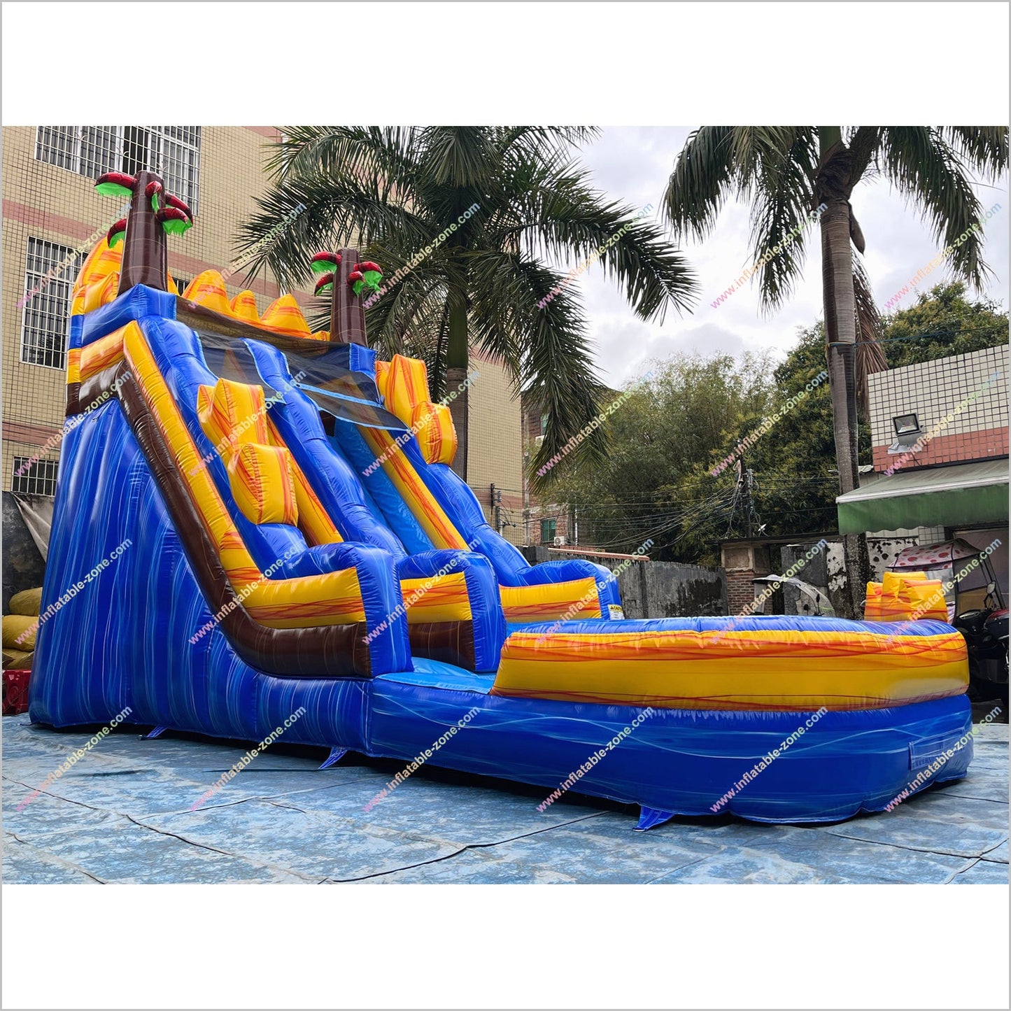 Buy Inflatable Water Slide Outdoor Playset Equipment Tropical Fire Water Slides For Rent Near Me - Inflatable-Zone
