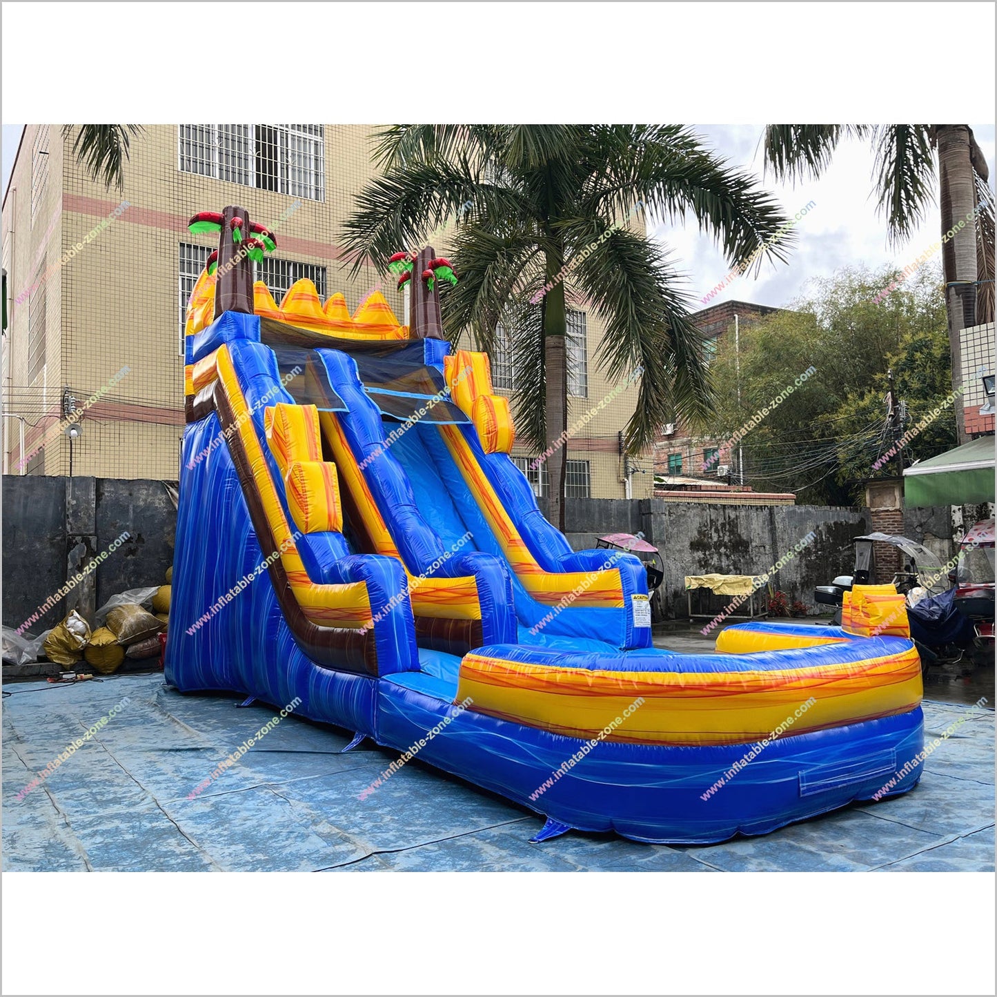 Buy Inflatable Water Slide Outdoor Playset Equipment Tropical Fire Water Slides For Rent Near Me - Inflatable-Zone
