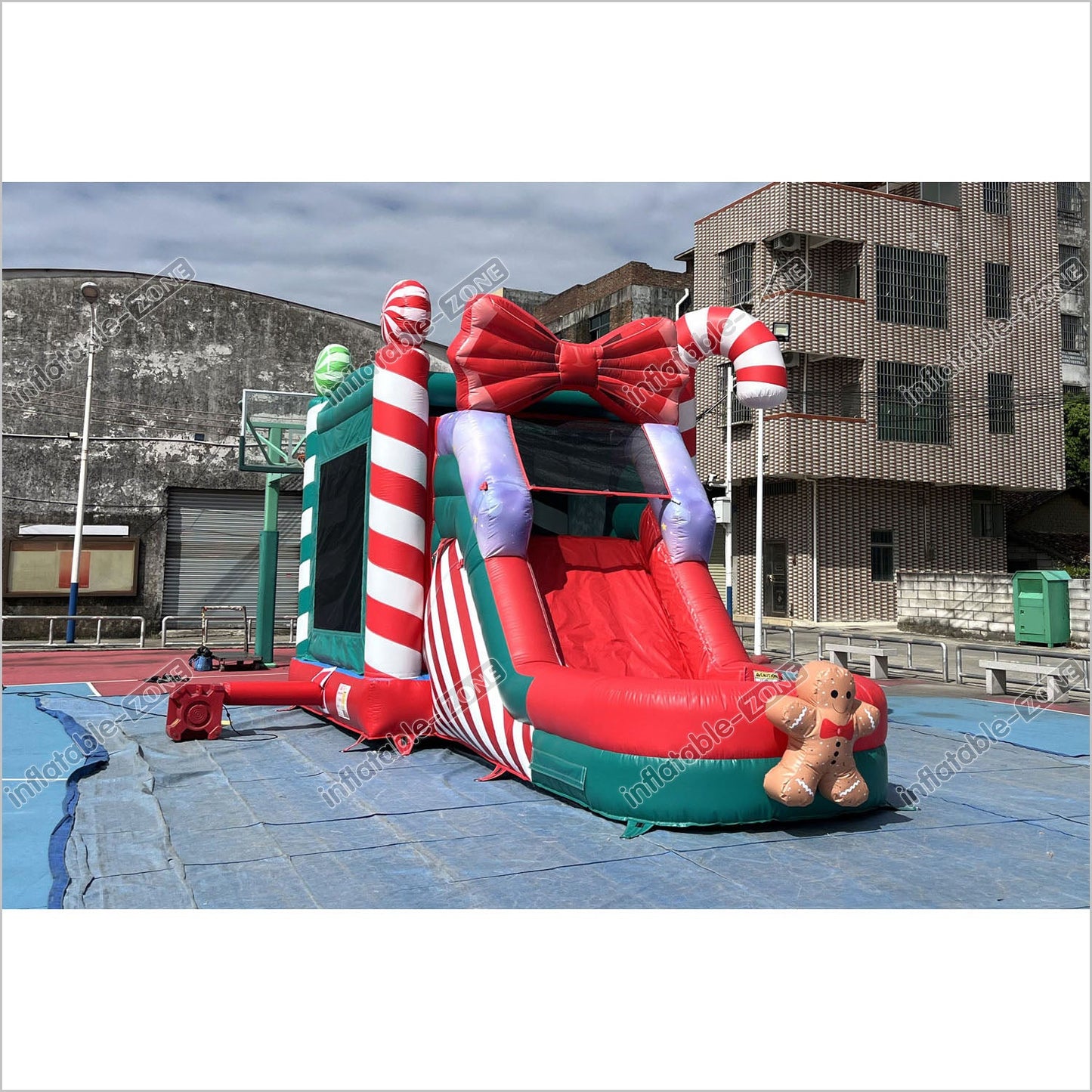 Candy Cane Christmas Tree Inflatable Bounce House With Water Slide Combo Game Bouncy Castle And Slide Hire - Inflatable-Zone