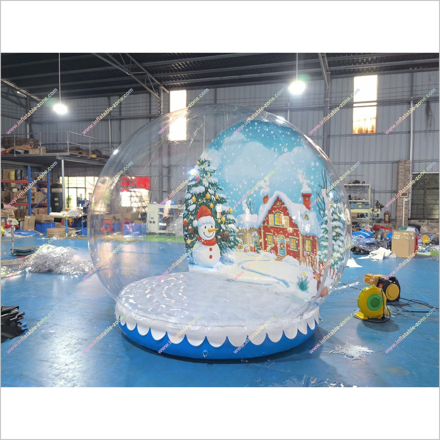 Christmas Tree Snow Globe Clear Inflatable Dome Tent Wedding Photo Booth Rental Snow Globes With Snowman - Inflatable-Zone