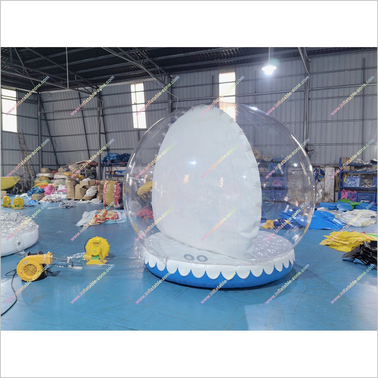 Christmas Tree Snow Globe Clear Inflatable Dome Tent Wedding Photo Booth Rental Snow Globes With Snowman - Inflatable-Zone