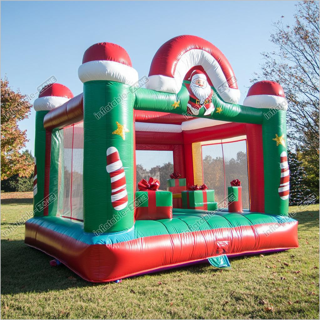 Christmas Santa Jumping Castle Bounce Inflatables Near Me Outdoor Jump House Commercial Bounce House For Sale - Inflatable-Zone