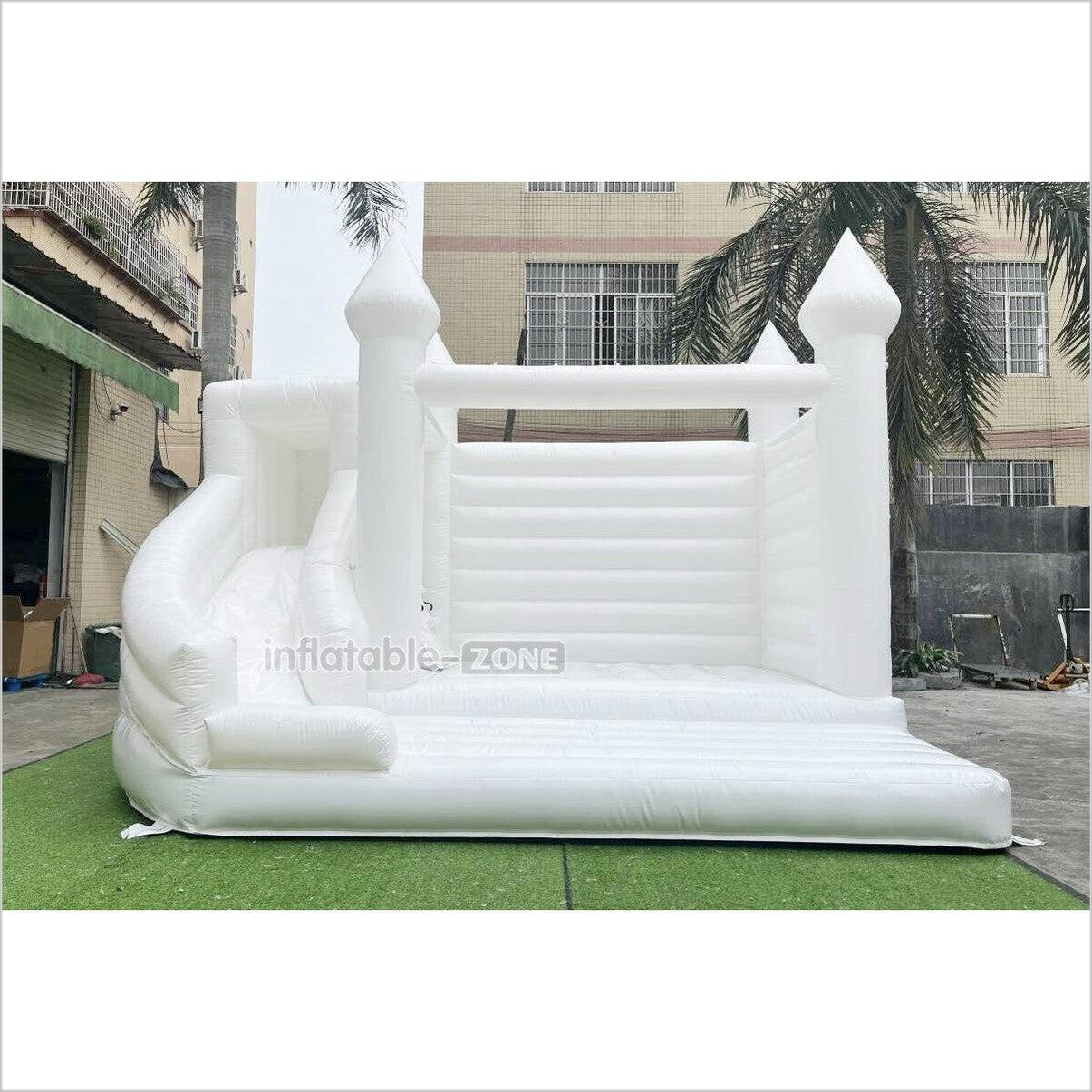 Fun And Exciting Wedding Jumping Castle Slide Combo Bounce House White Inflatable Bouncy For Backyard Trampoline Party - Inflatable-Zone