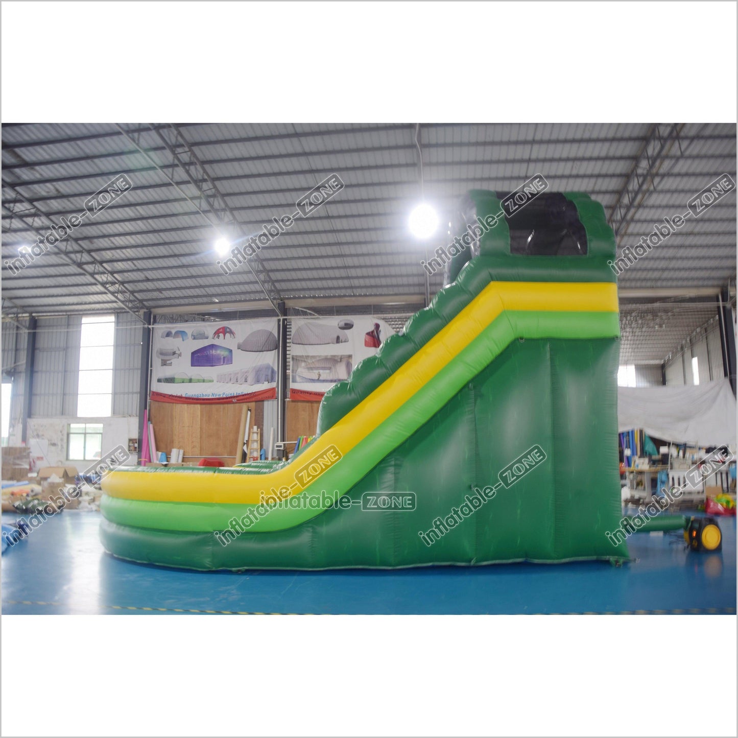 Green Marble Wave Curve Inflatable Water Slide Large Inflatable Water Park Theme With Dual Lane Water Slide - Inflatable-Zone