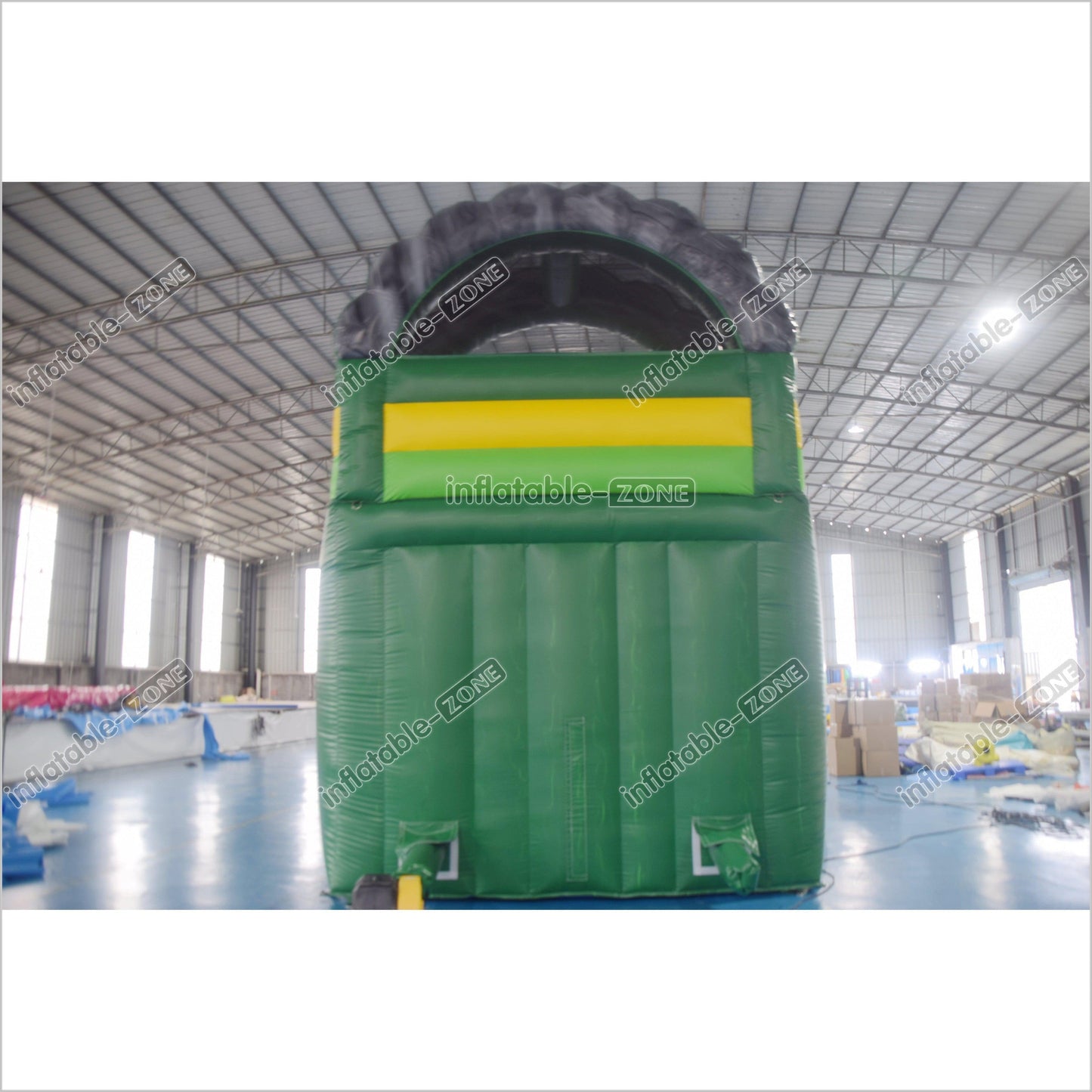 Green Marble Wave Curve Inflatable Water Slide Large Inflatable Water Park Theme With Dual Lane Water Slide - Inflatable-Zone