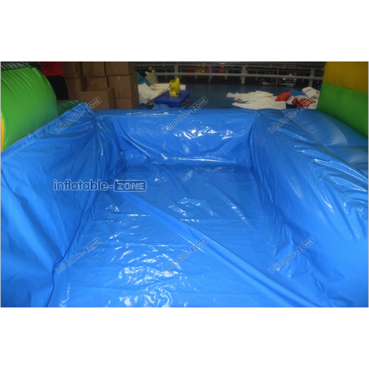 Green Marble Wave Curve Inflatable Water Slide Large Inflatable Water Park Theme With Dual Lane Water Slide - Inflatable-Zone