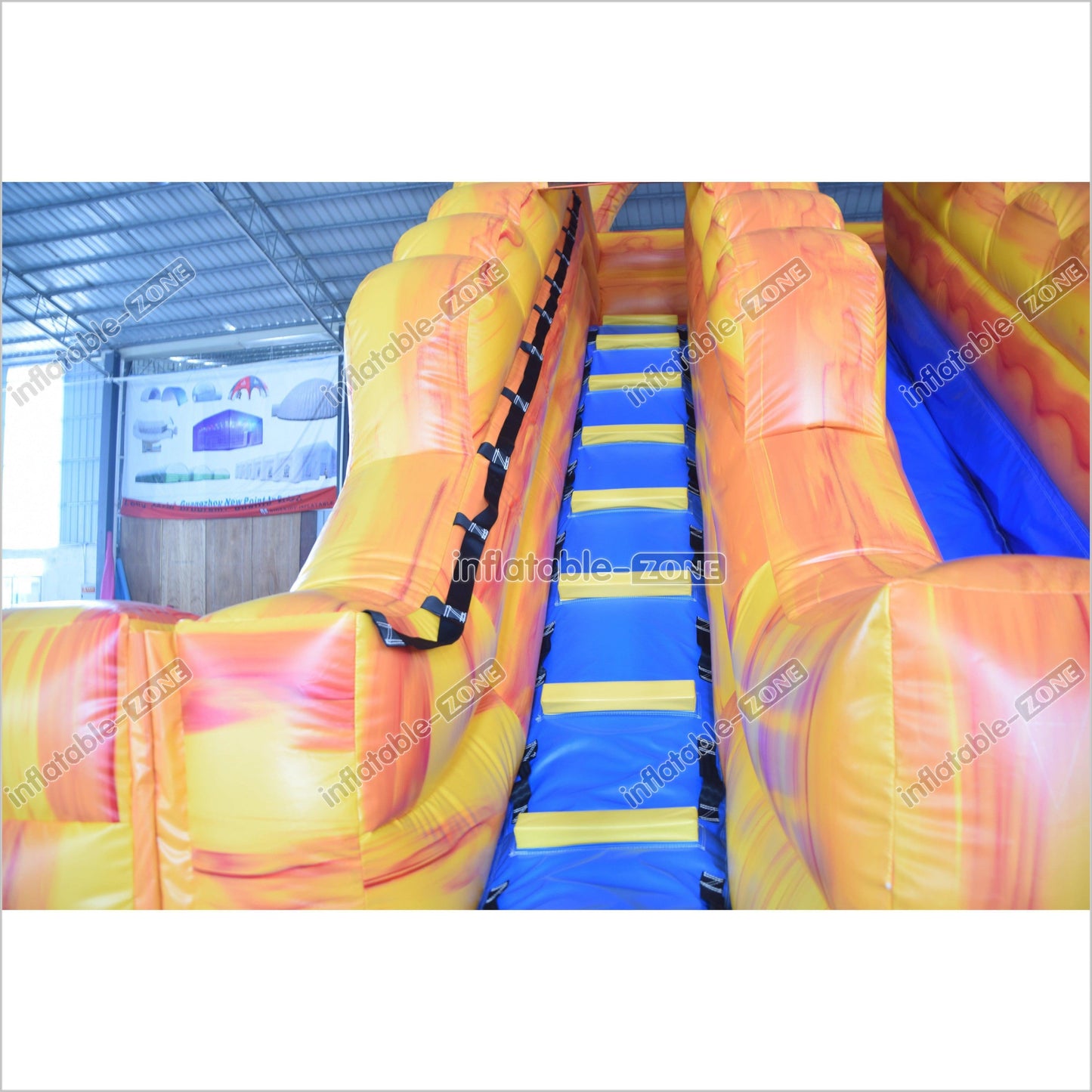 Slam N Curve Inflatable Water Slide Sunny Fun Largest Blow Up Splash Pool Double Lane Water Slide - Inflatable-Zone