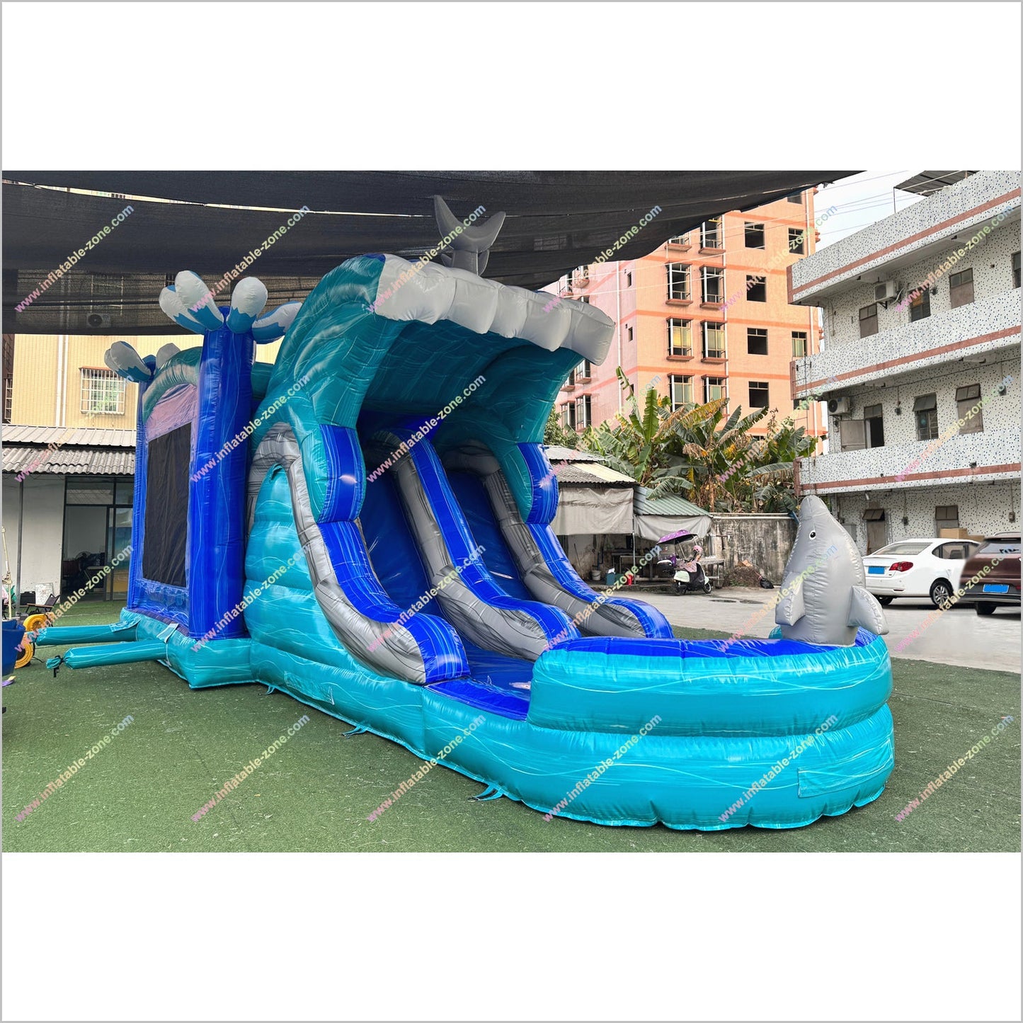 Dolphin Combo Water Slides And Bounce Houses For Rent Jumpers Party Inflatable Water Slide Bouncy Castle