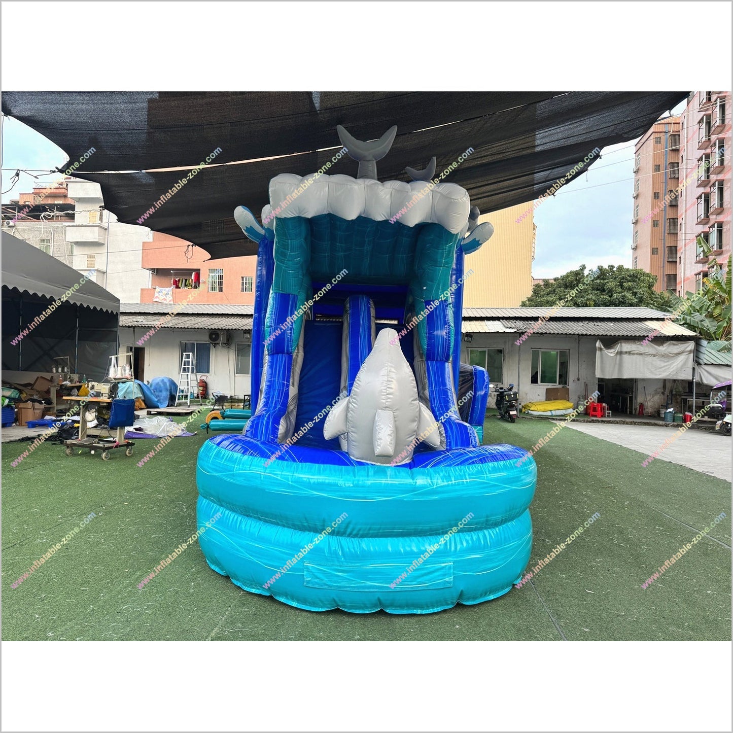 Dolphin Combo Water Slides And Bounce Houses For Rent Jumpers Party Inflatable Water Slide Bouncy Castle
