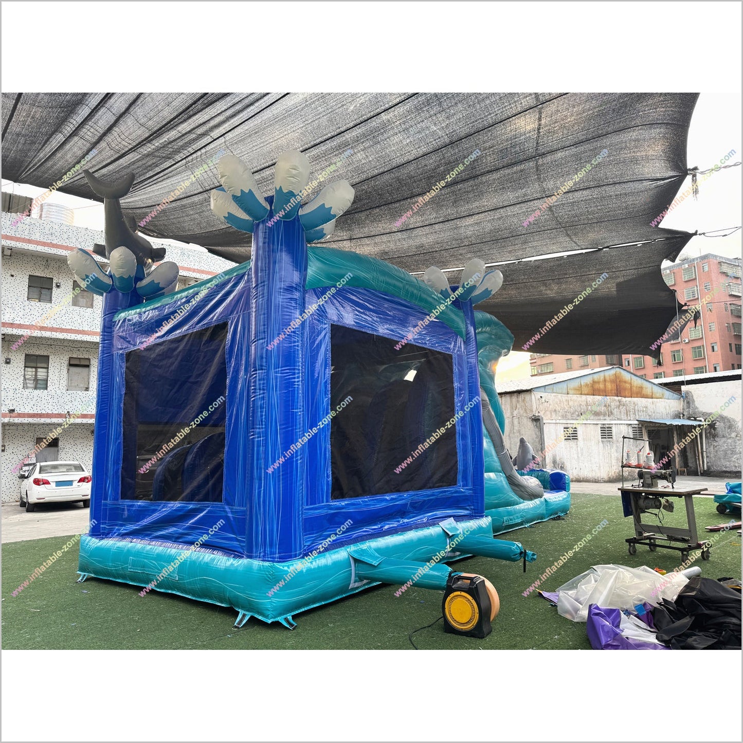 Dolphin Combo Water Slides And Bounce Houses For Rent Jumpers Party Inflatable Water Slide Bouncy Castle