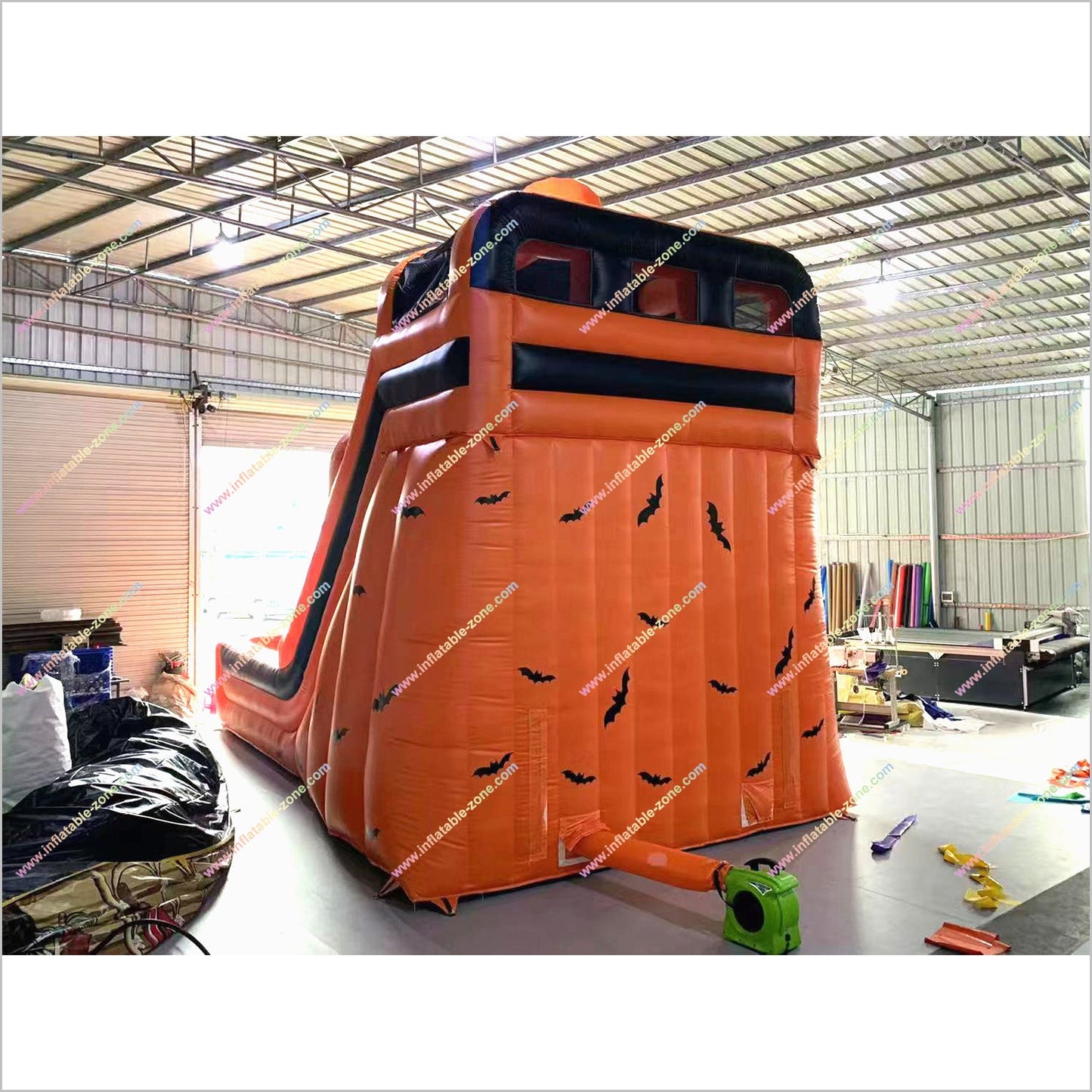 Giant Halloween Outdoor Decor Double Inflatable Slide Sport And Entertainment Ghosts Pumpkin Dry Slides For Rent