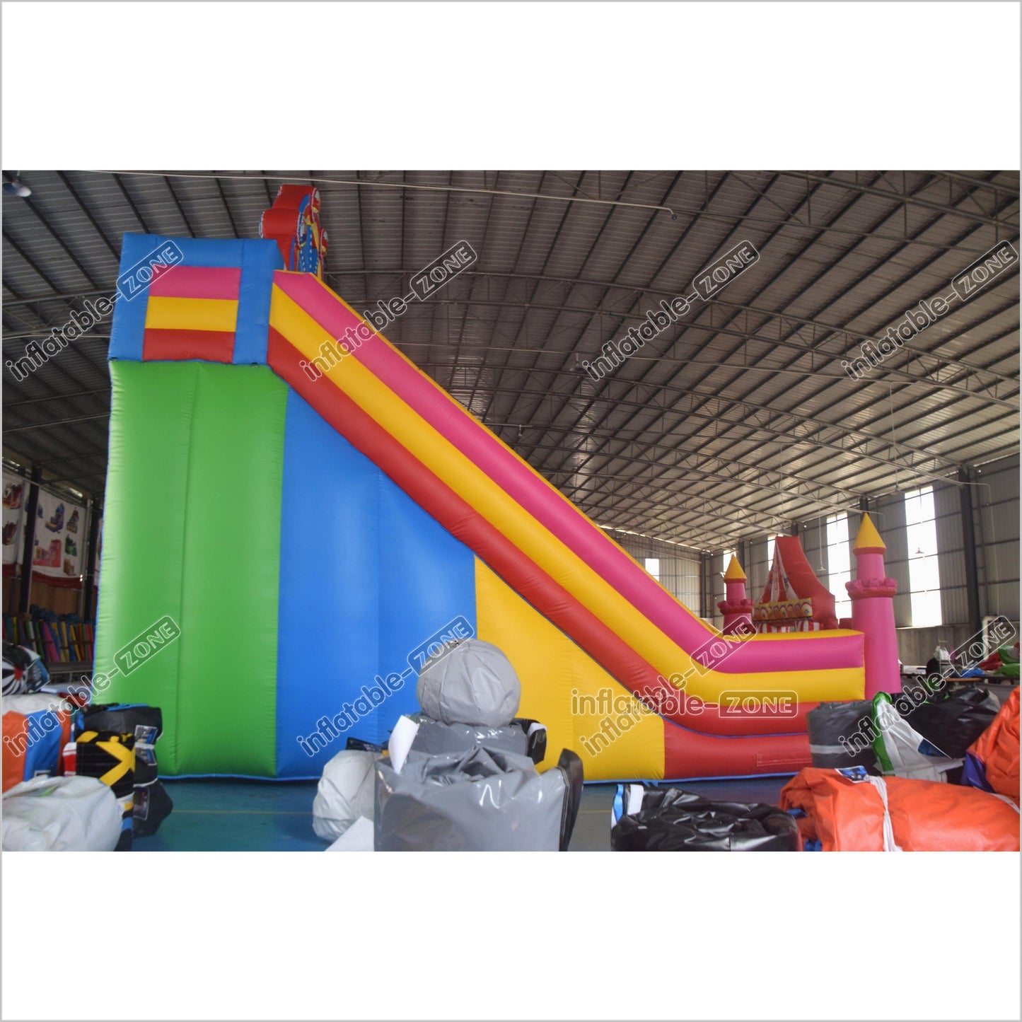 Colorful Double Slide Inflatable Bouncer Blow Up Jumper Crazy Ferris Wheel Inflatable Bouncy Castle Slide - Inflatable-Zone