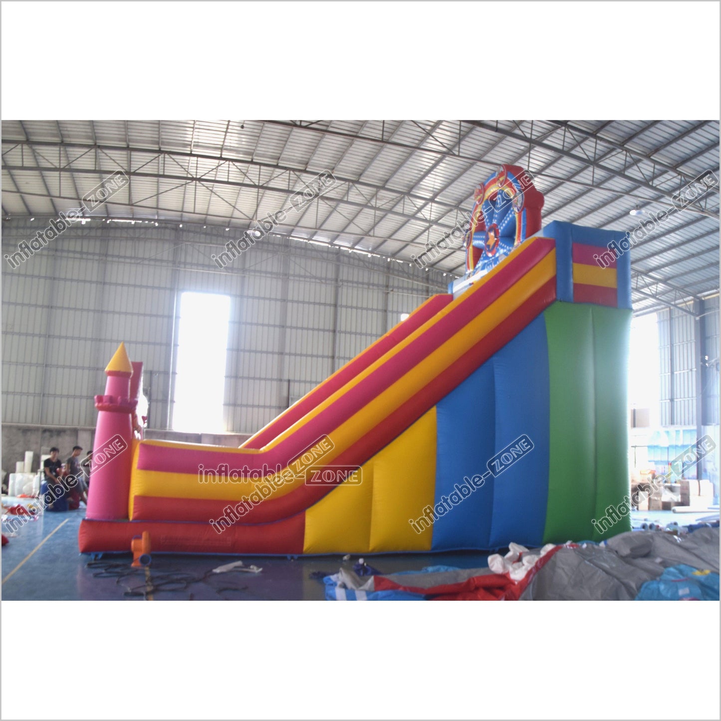 Colorful Double Slide Inflatable Bouncer Blow Up Jumper Crazy Ferris Wheel Inflatable Bouncy Castle Slide - Inflatable-Zone