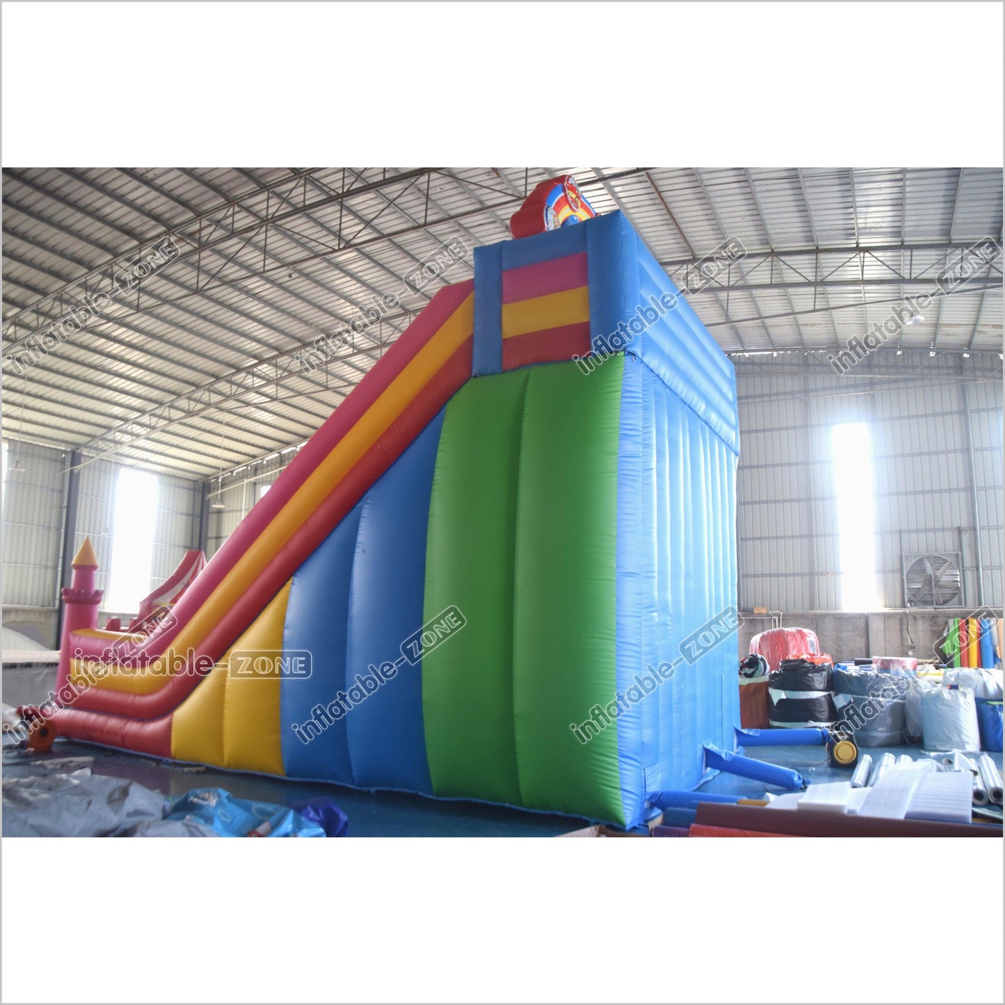 Colorful Double Slide Inflatable Bouncer Blow Up Jumper Crazy Ferris Wheel Inflatable Bouncy Castle Slide - Inflatable-Zone