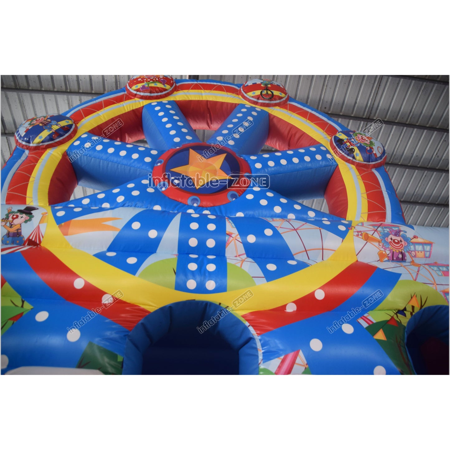 Colorful Double Slide Inflatable Bouncer Blow Up Jumper Crazy Ferris Wheel Inflatable Bouncy Castle Slide - Inflatable-Zone